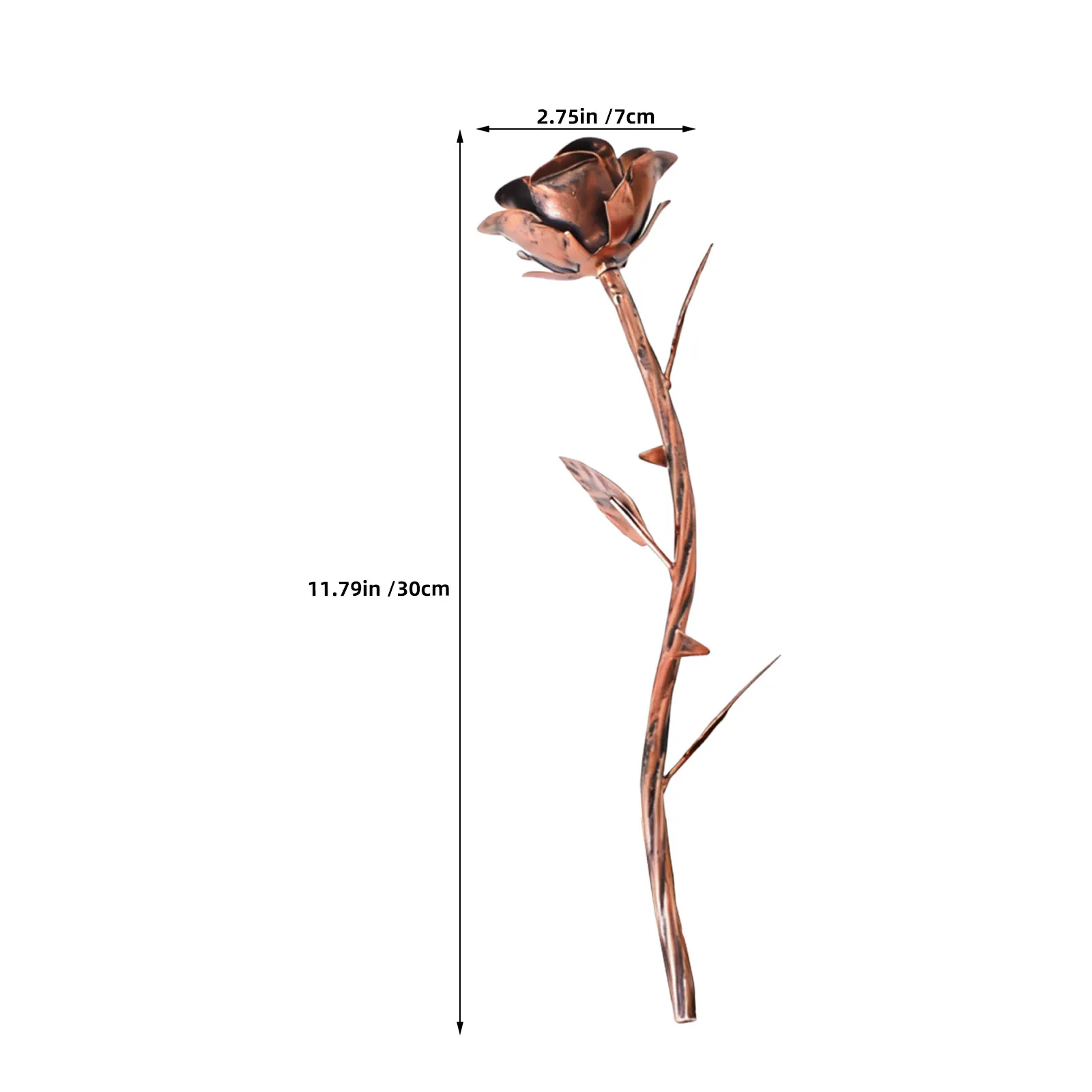 6 Year Anniversary Iron Rose Gift Handcrafted Metal Flower Sculpture Everlasting Love Dark Brown Artificial Roses