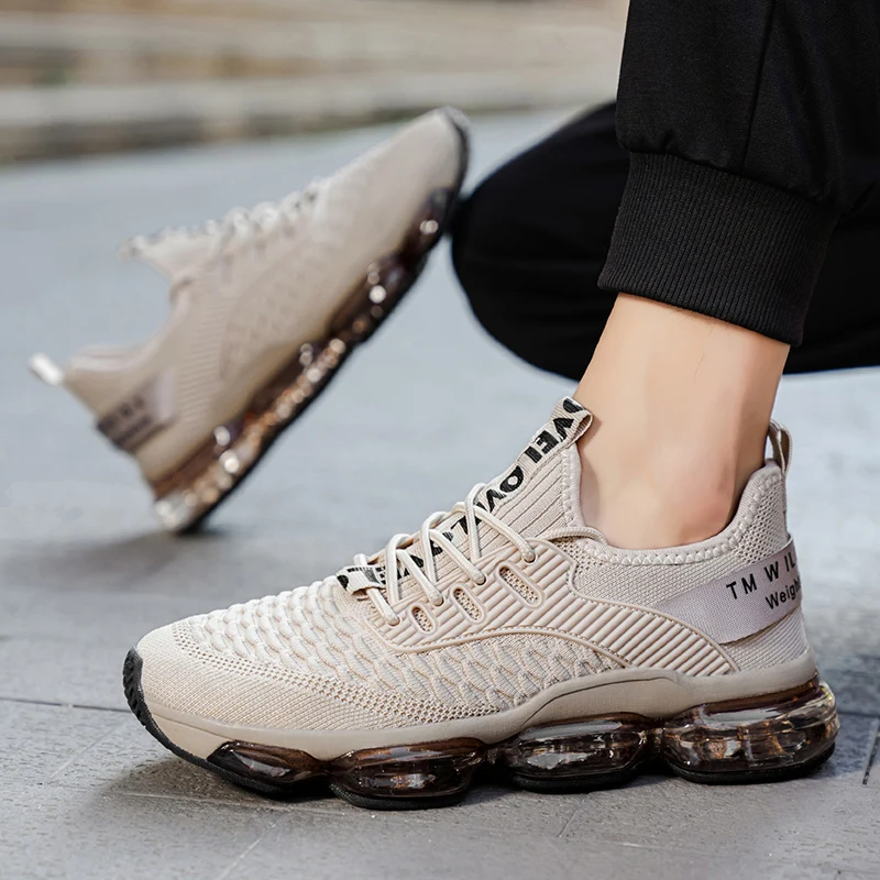 أحذية رياضية رجالية فاخرة كاجوال قابلة للتنفس، أحذية رياضية بدون كعب أنيقة للرجال