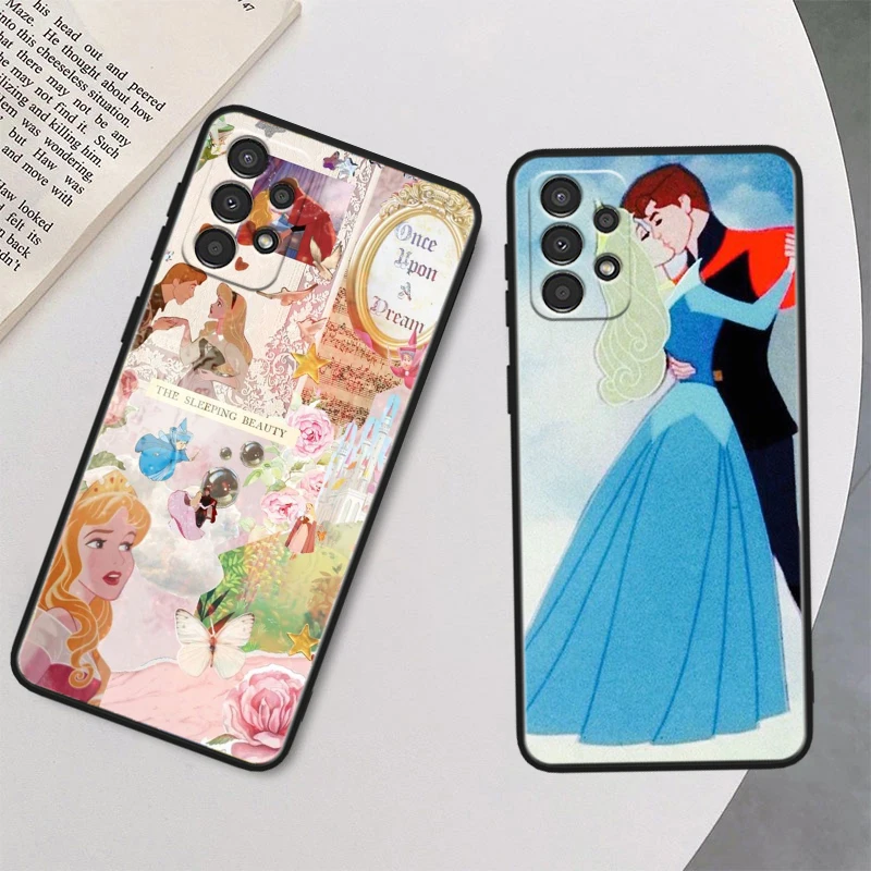 Sleeping Beauty Black Phone Case For Samsung Note 8 9 10 20 Plus Lite Ultra M14 30 32 53 54 60 62 80 S Shell Soft Cover Capa