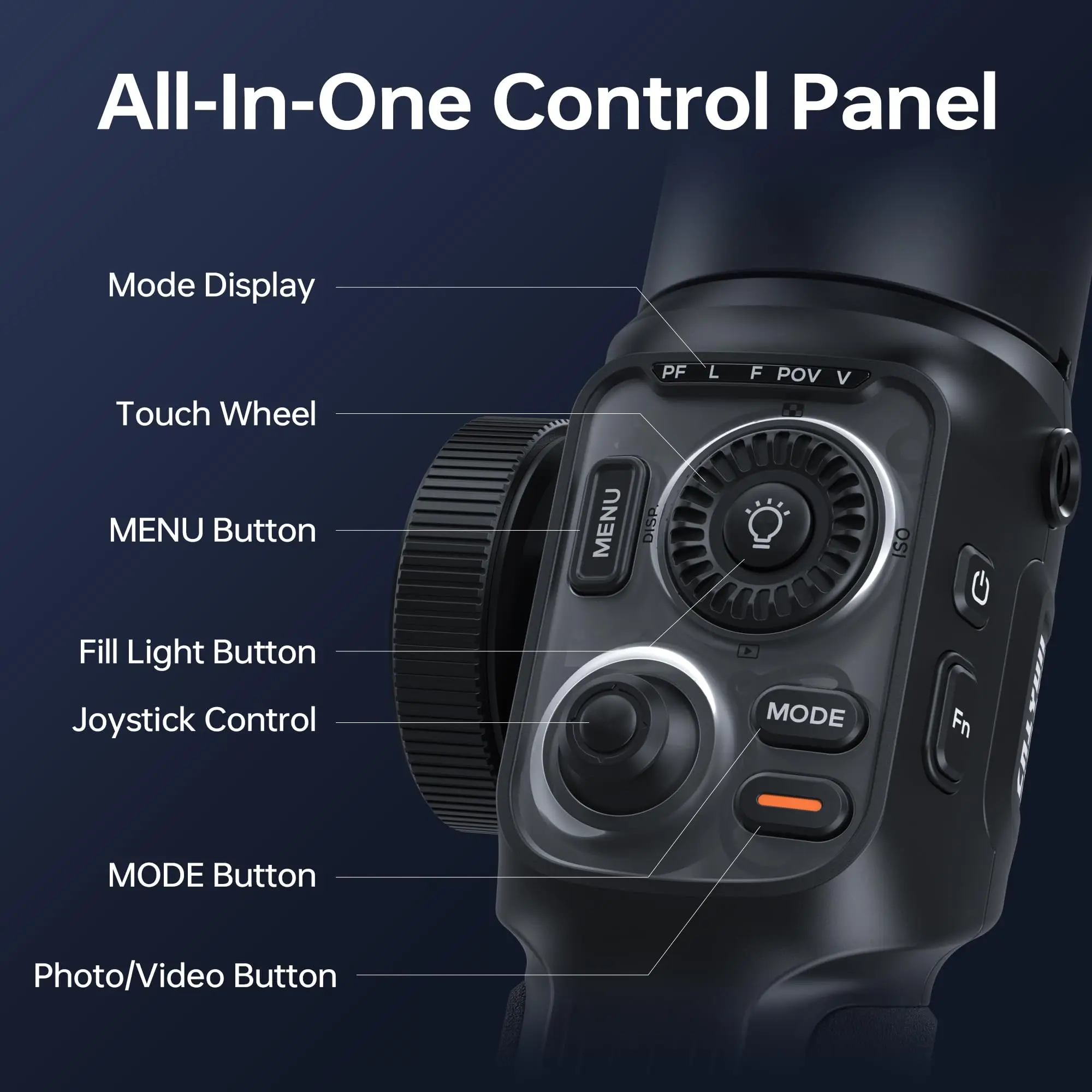 Zhiyun Smooth 5S AI Phone Gimbal Estabilizador de smartphone de 3 eixos com luz de preenchimento integrada AI Face Tracking para telefone e Android