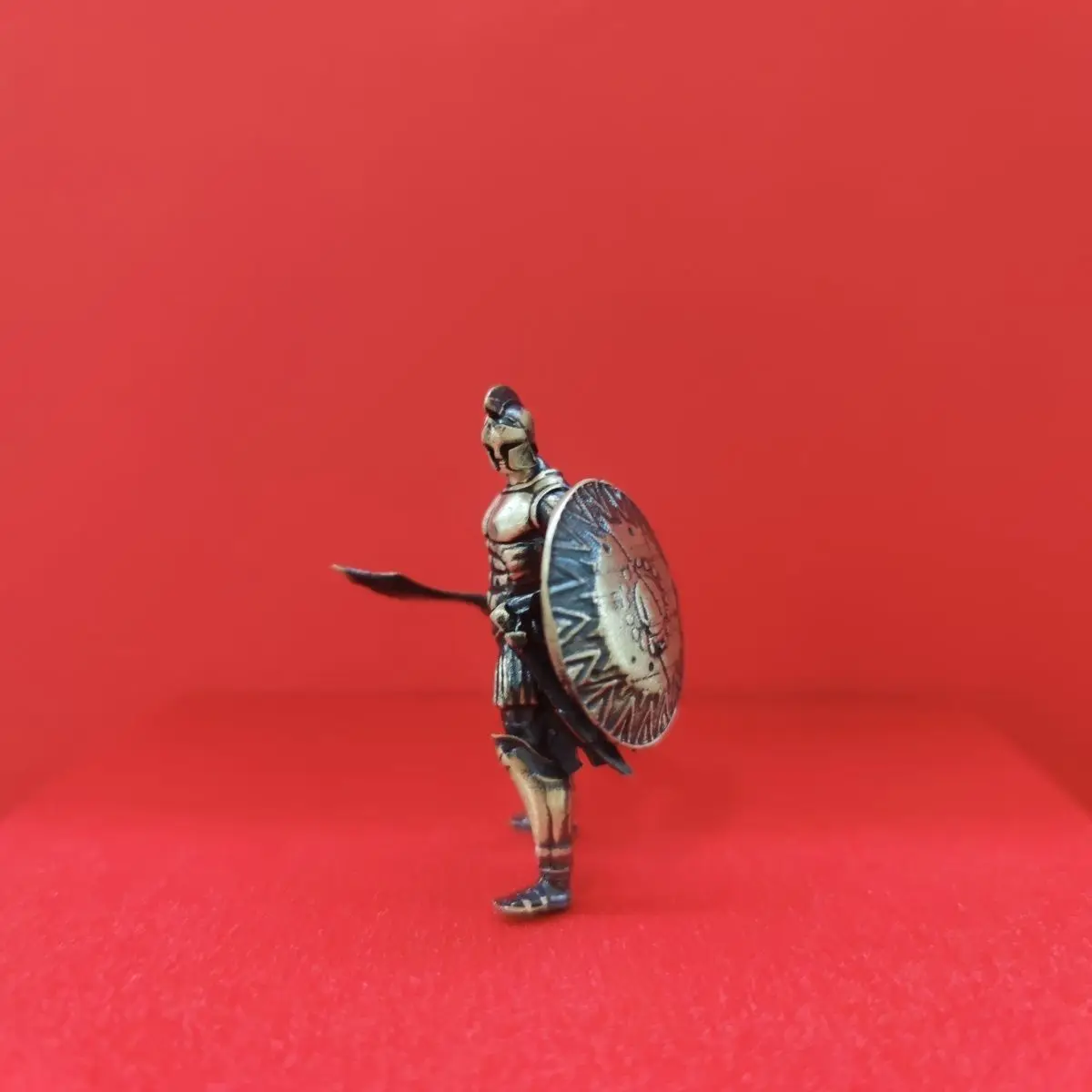 Samurai-Style Sculpture- Antique Copper Armored Warrior Figure