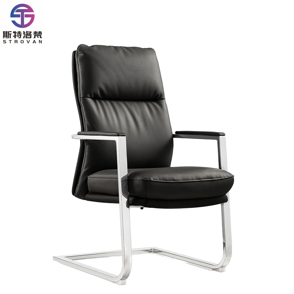 

Luxury Hotel High Back Executive boss Chairs Reclining Black PU Genuine Real Pu Leather Office Chair