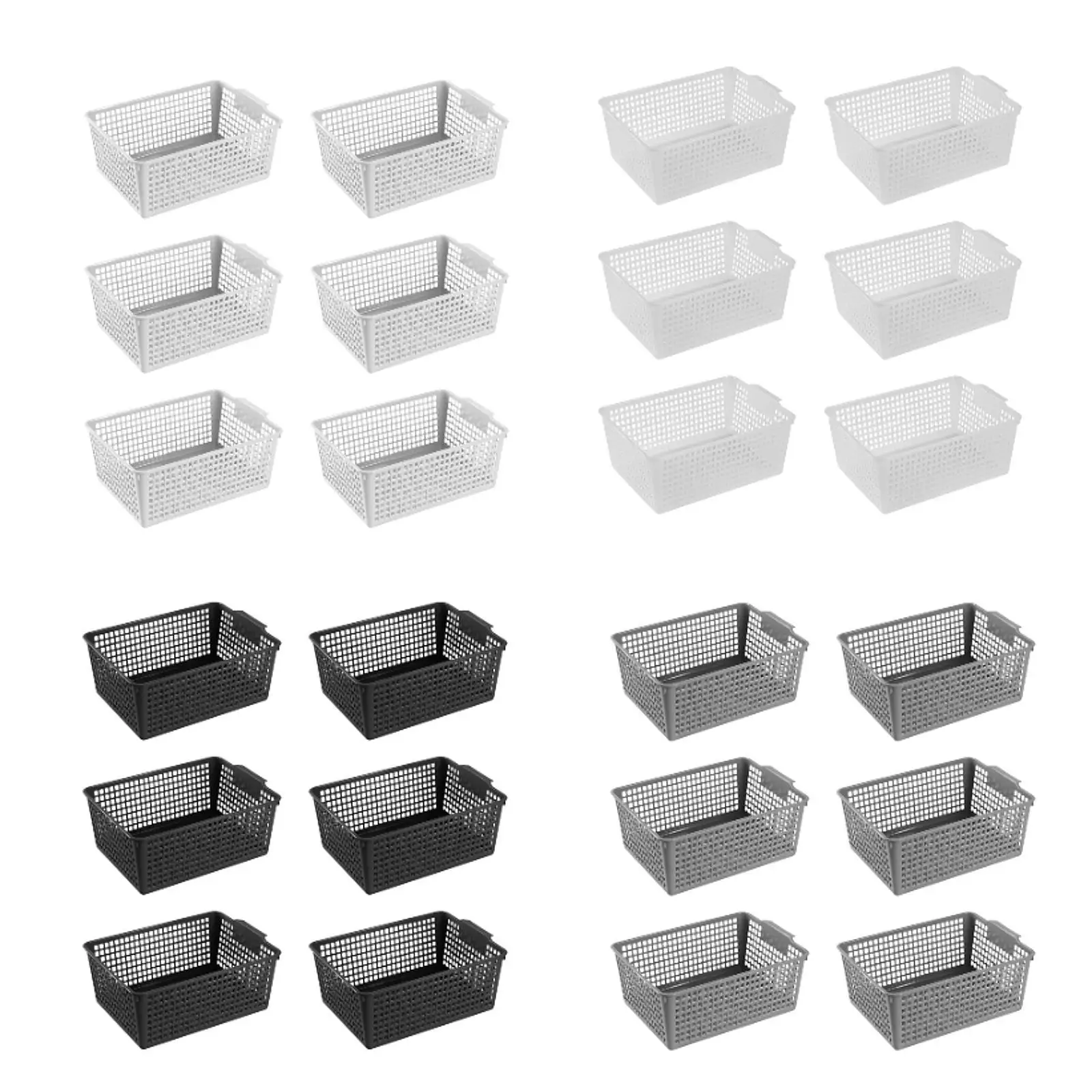 6x Storage Baskets Container Save Space Simple Organizer Storage Box for Cosmetics Office Closet Various Sundries Desktop