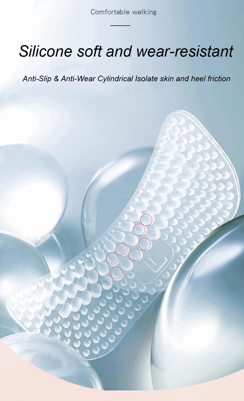 Verbesserte Silikon-Fersenpads, Fersen-Grip für Damen und Herren, Rutschfeste Fersenpolster, Rutschfeste Einlagen, Fußpflege, Fersenschutz – Detail 4