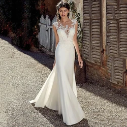 Robe de mariée longue en mousseline de soie, tenue de plage, style Boho, en dentelle, blanche, soirée, éducatif, été