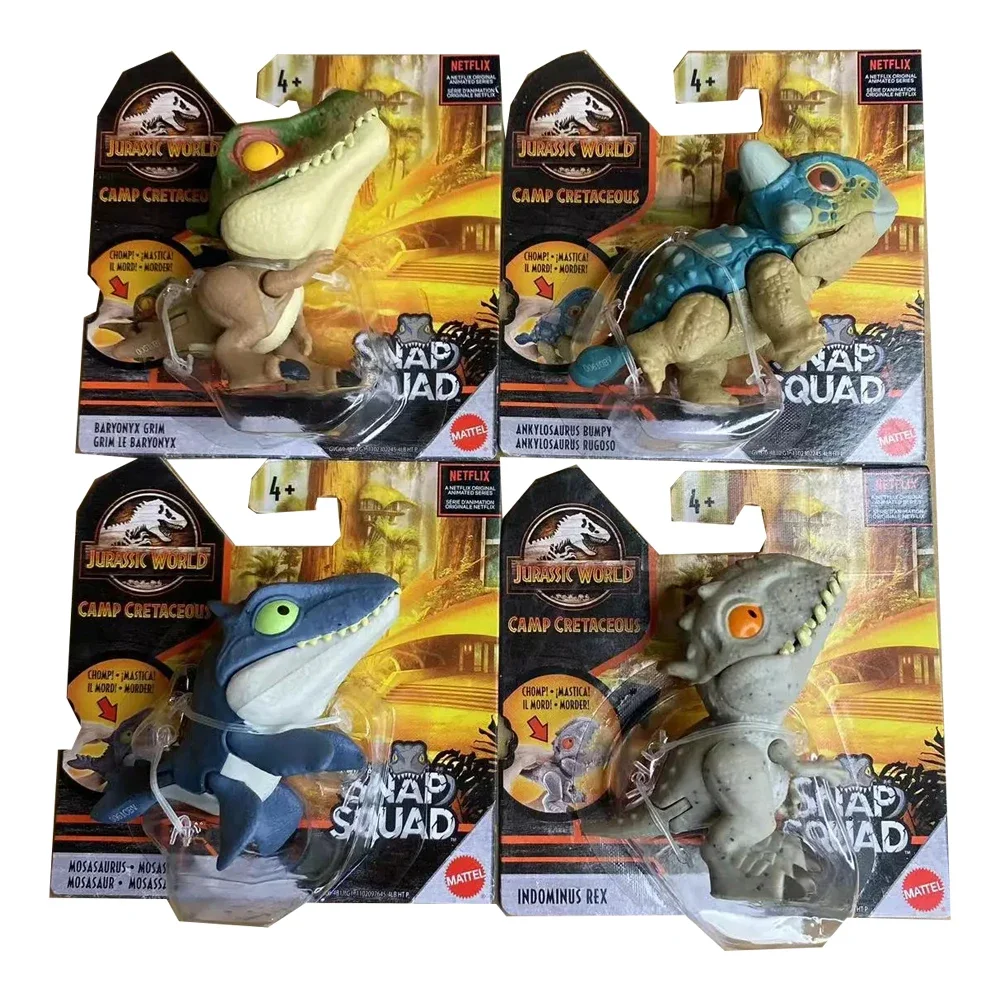 Mattel Jurassic World Snap Squad Velociraptor Indominus Rex Mosasaurus Carnotaurus Toro T-Rex Mini Dinosaur Figure Children Toy