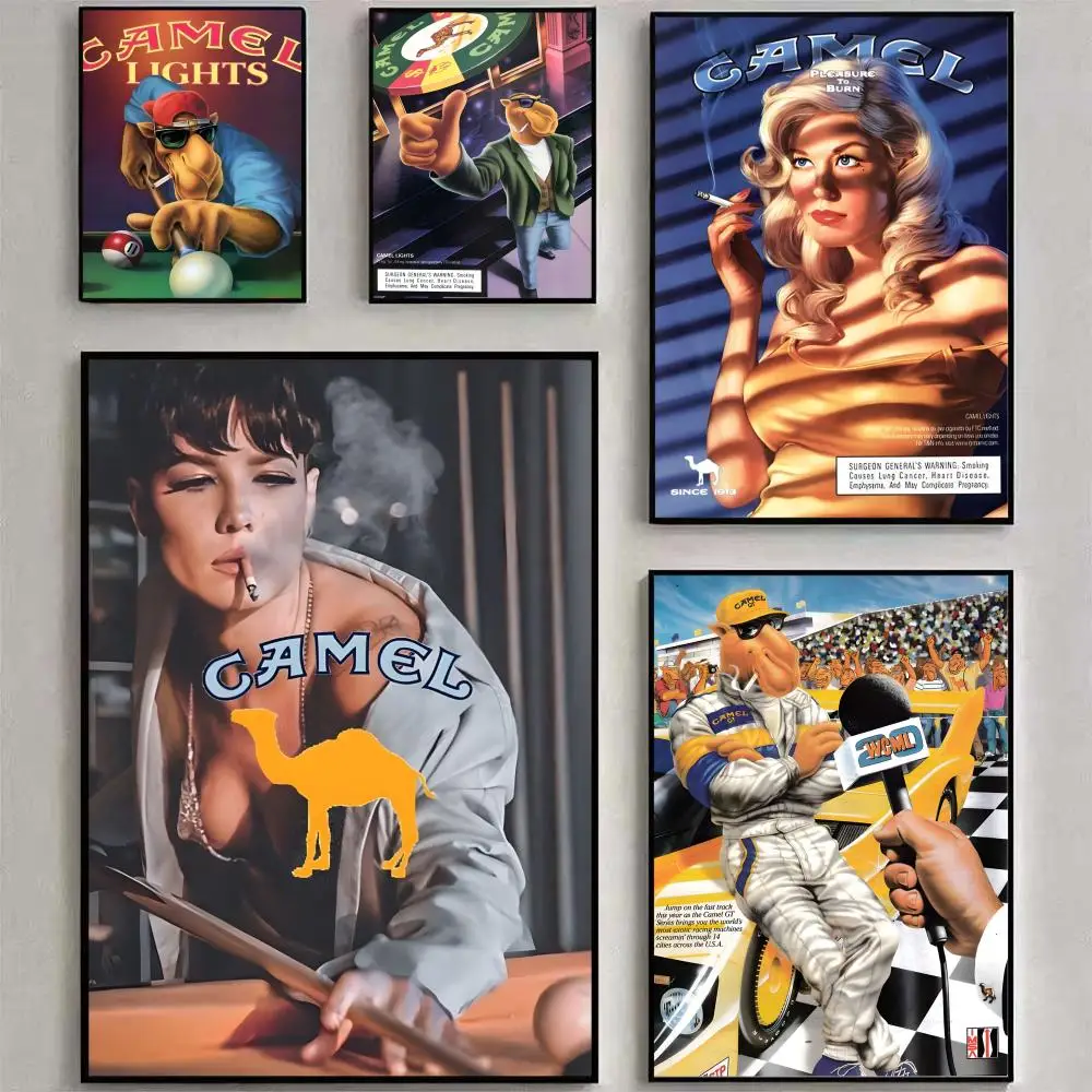 C-Camel Cigarettes Anime Poster Poster Waterproof HD Wall Art Decal Self-Adhesive Aesthetic Decor For Home Living