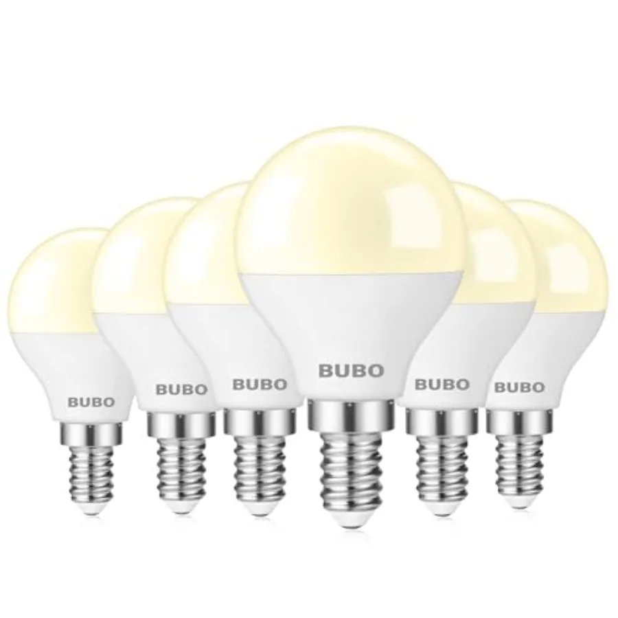 Ceiling Fan Light Bulbs 60 Watt, E12 LED Bulb Warm White 2700K, Light Bulbs Small Base, A15 Candelabra Base LED Light Bulb 5.5W
