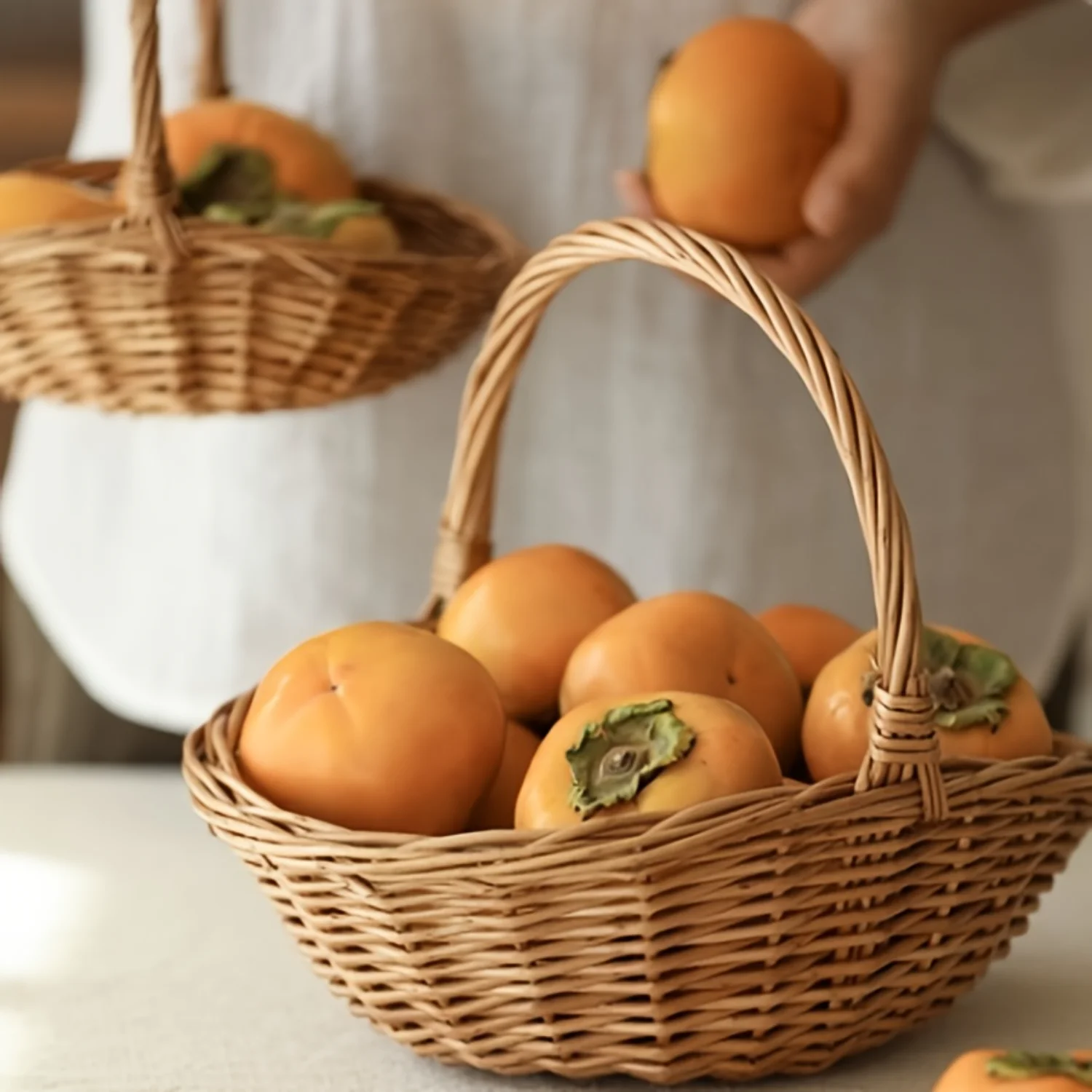 Stylish Wicker Fruit, Vegetable & Egg Basket - Portable Organizer with Handles, Ideal for Shopping, Gifting & Home Decor!