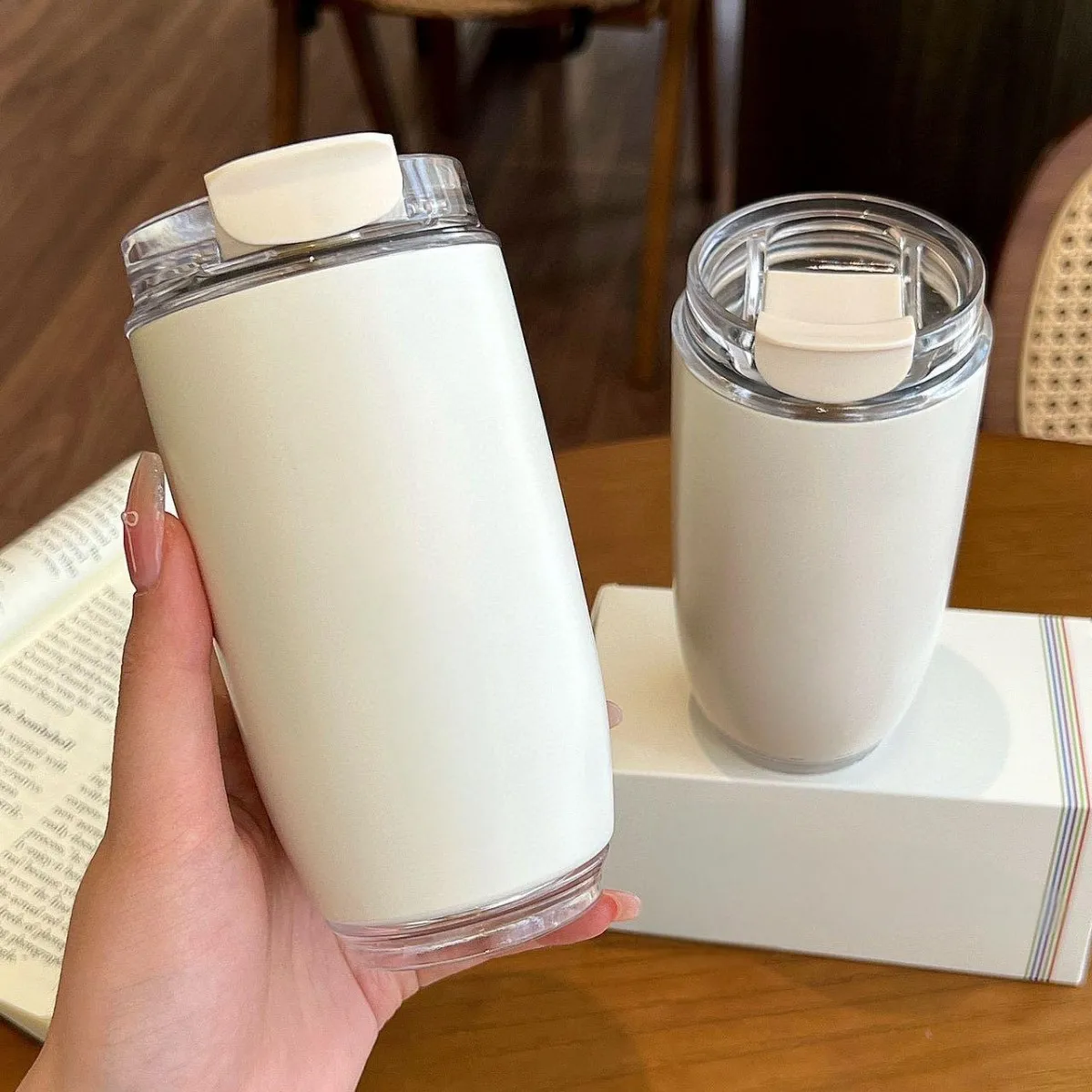 

Изображение с логотипом из нержавеющей стали 304, чашка для молока, термос, стакан с вакуумной изоляцией, портативная мини-чашка для кофе, удобная чашка