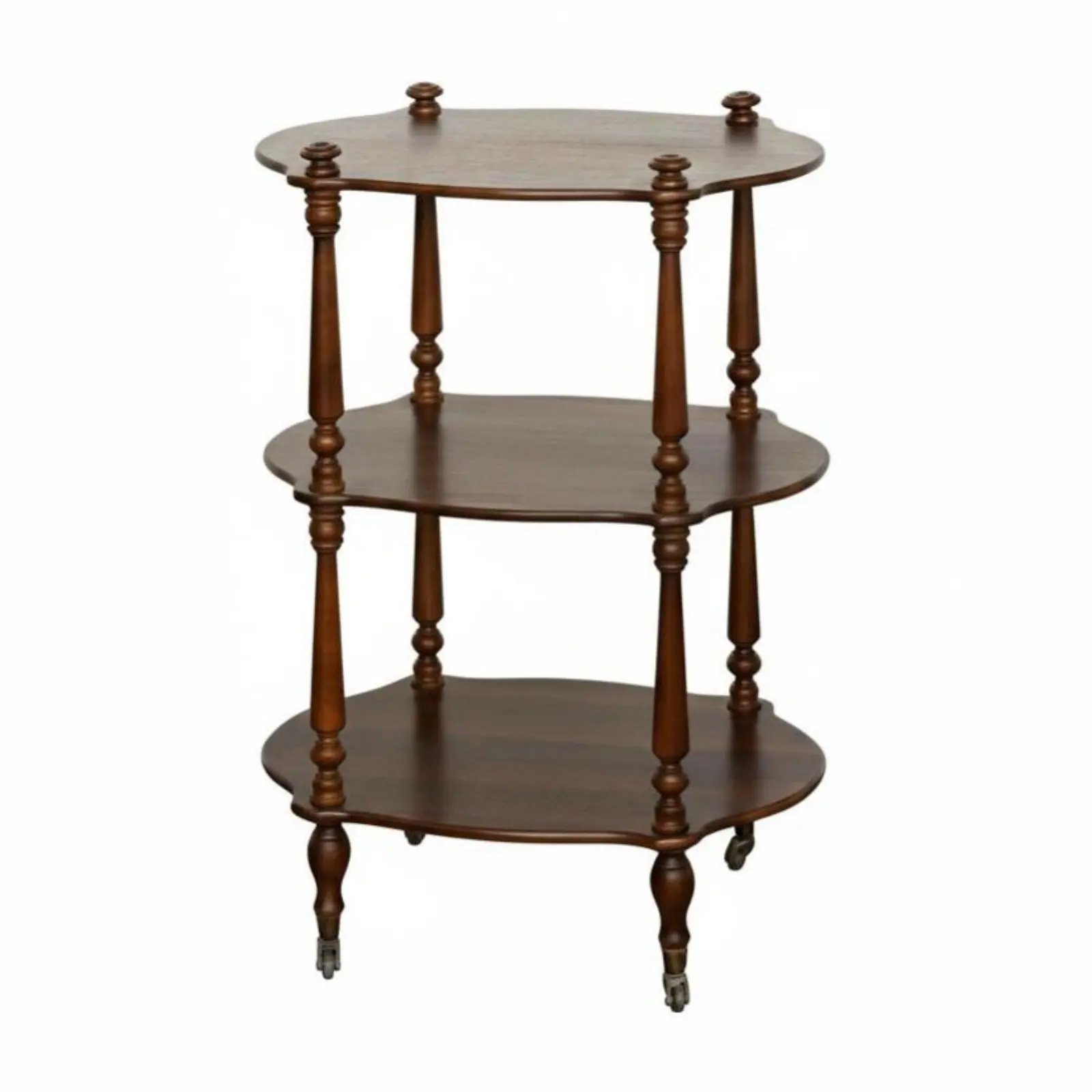 Hardwood Side Table, French Vintage End Table, Mobile Storage Rack, Minimalist Home Design view 5