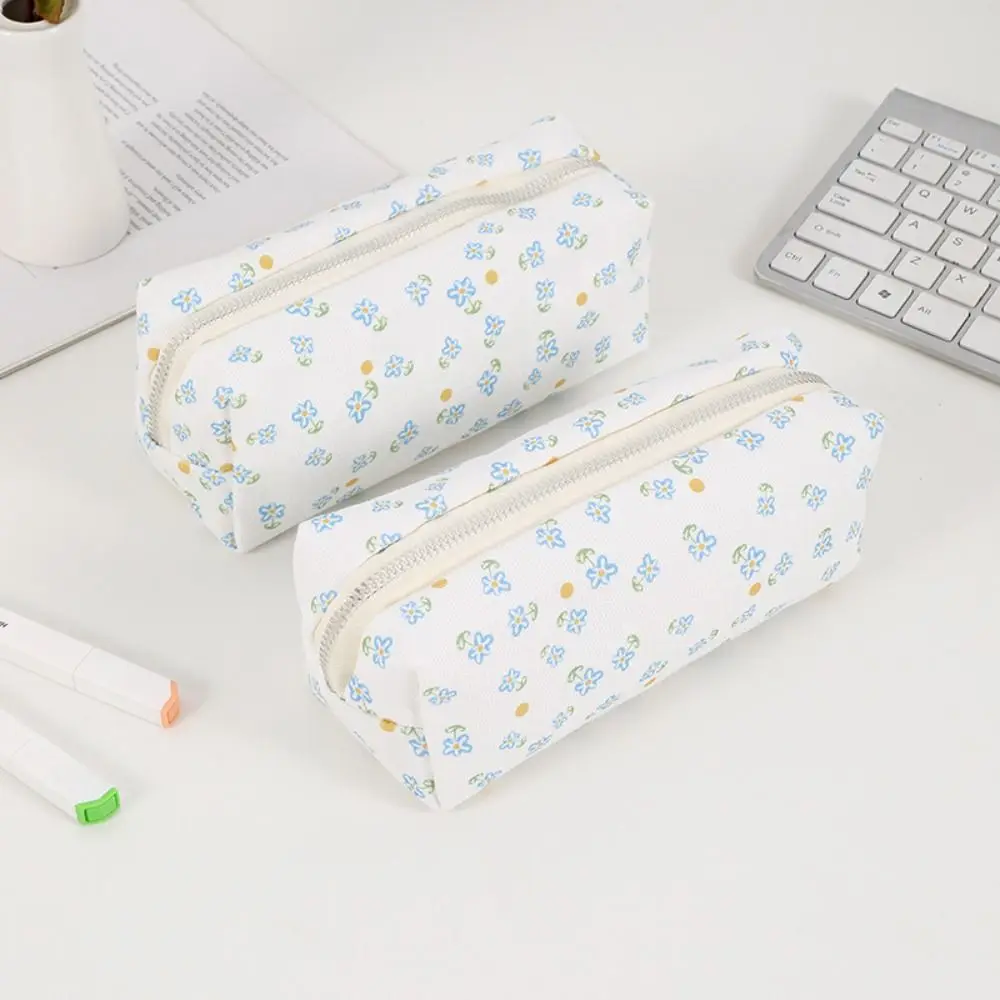 Hochwertige Stifttasche mit Blumenmuster, großes Fassungsvermögen, multifunktionale Schreibwarentasche, Schreibwaren-Organizer, Schule, Büro