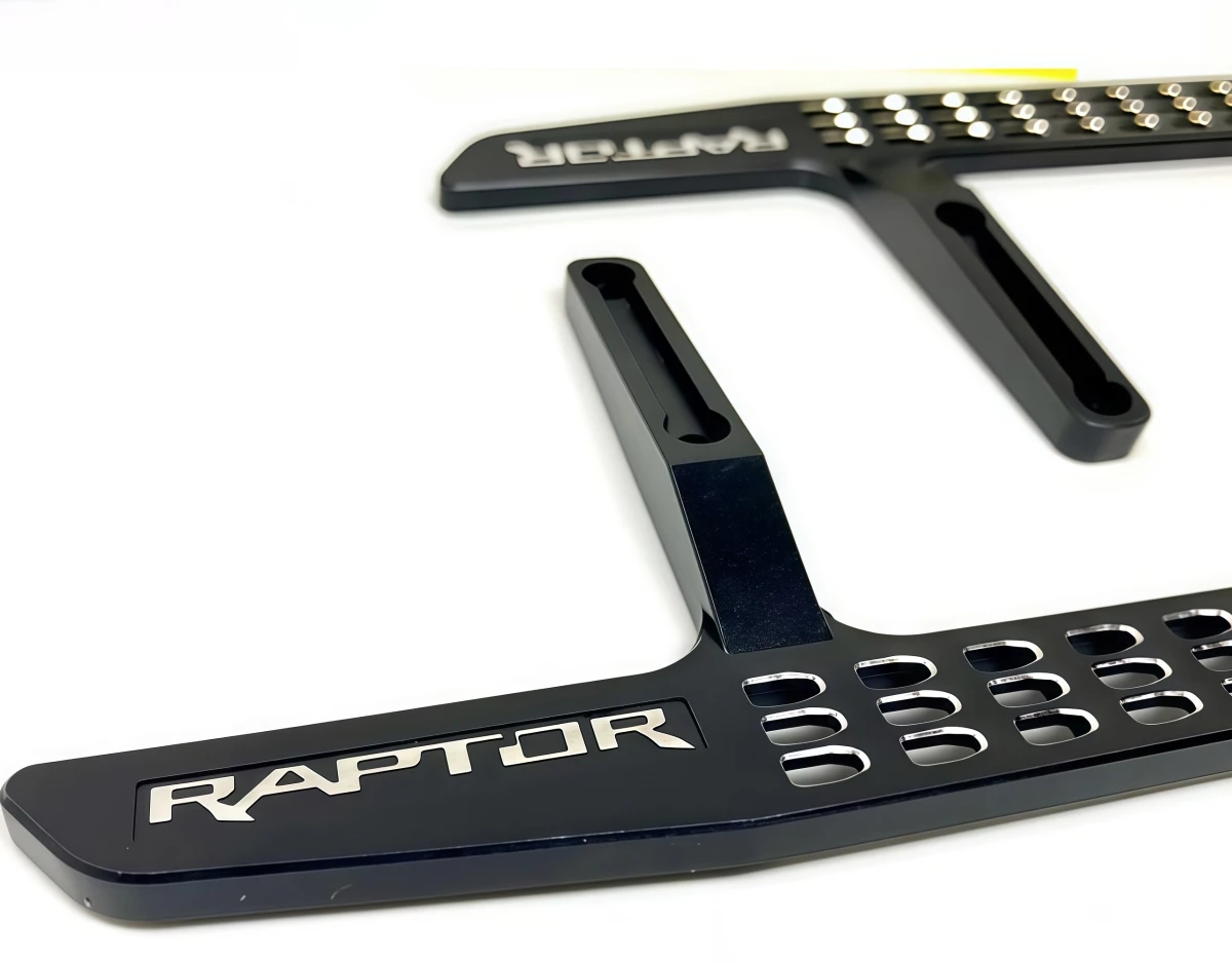 6061 Aluminum CNC Side Step Pedal Set For KM Traction Hobby F‑150 Raptor 1/8 RC Crawler Upgrade Parts view 2