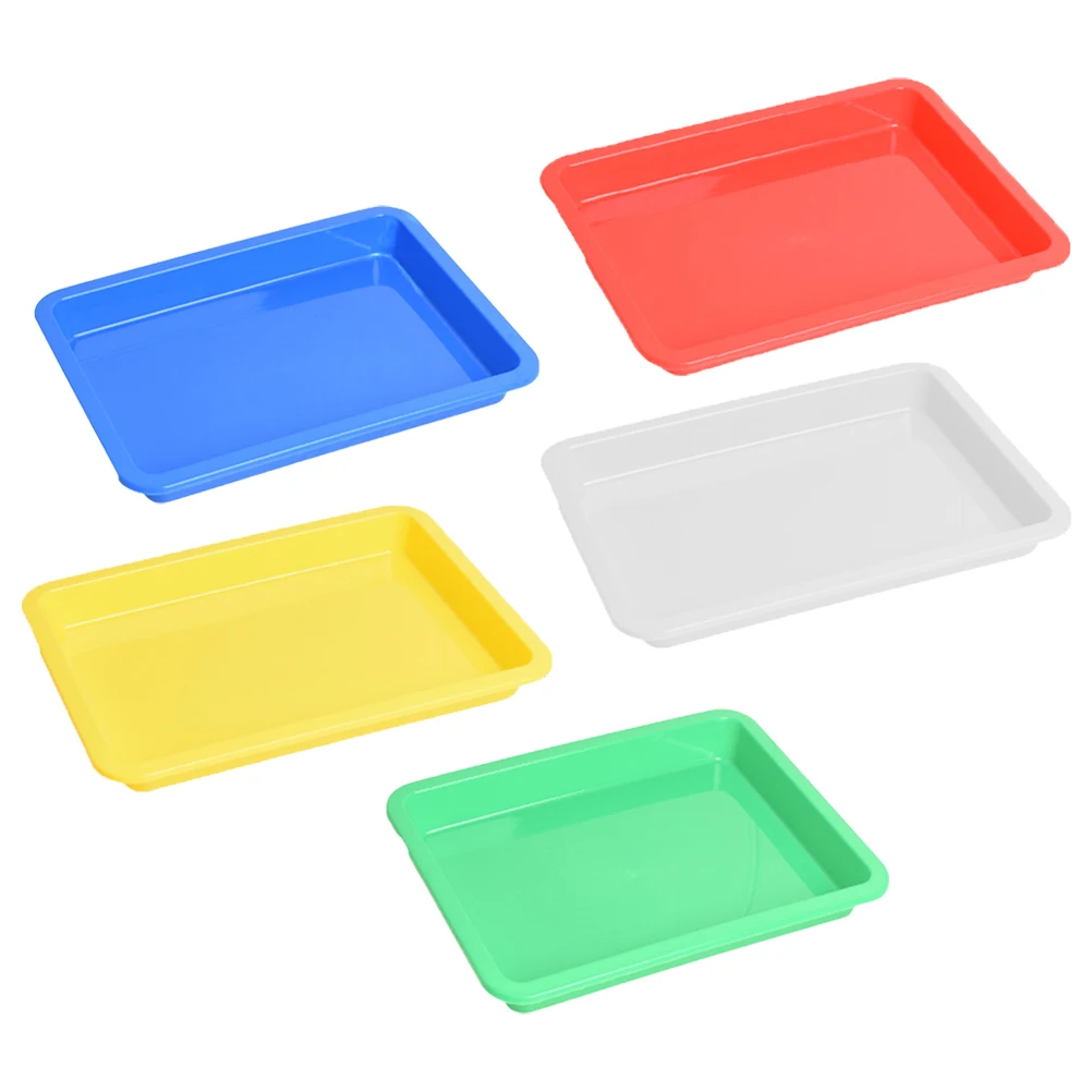 

5 шт. красочный поднос, прямоугольная пластиковая тарелка для сервировки еды для дома, ресторана, отеля, завтрака, десерта, закусок, ремесло, искусство