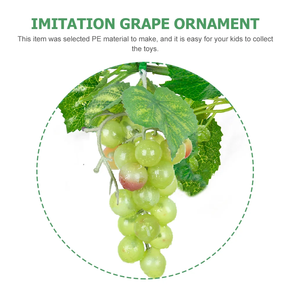 6 Pcs Artificial Grapes Fake Model Realistic Decor Display Safe Fruits Advertising Decorations