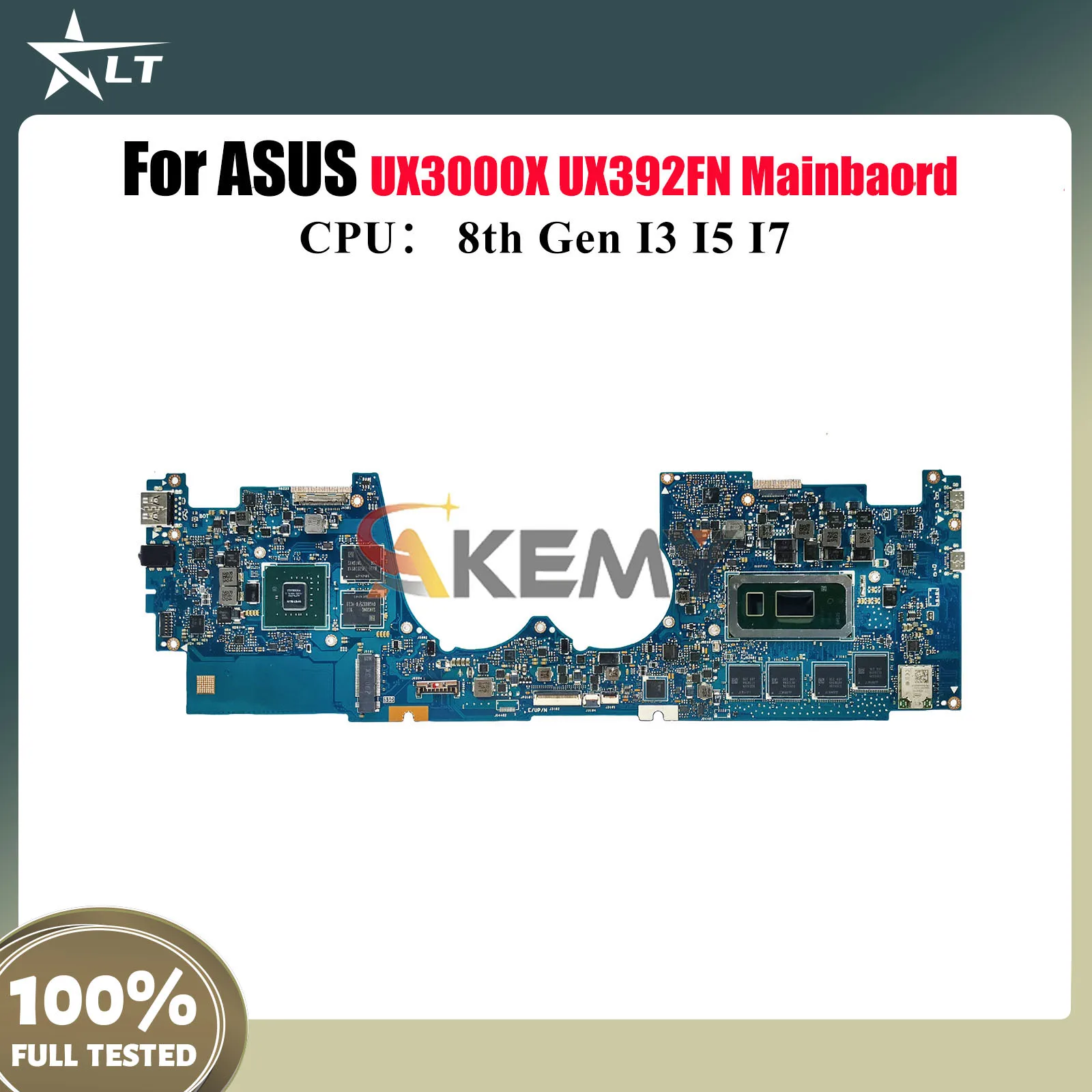 

UX392FN Материнская плата для ноутбука ASUS ZenBook UX3000X S13 UX392FN UX392F Материнская плата для ноутбука с процессором I3 I5 I7 100% tests OK stk