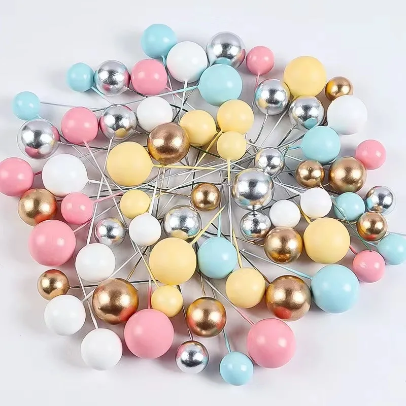 10 Stück farbige Kugel alles Gute zum Geburtstag Kuchen Topper 3 cm mattierte Kugeln Kinder Weihnachtsfeier Geschenk Kuchen Topper Hochzeit Dessert Dekoration – Detail 12
