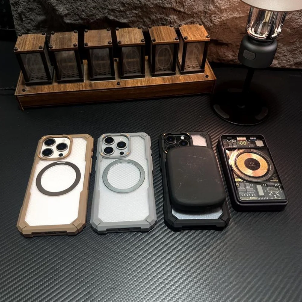 Rugged Metal Magnetic Holder Shockproof Case For iPhone 17 Air 16 15 14 13 12 Pro Max Plus 17e Camera Glass Ring Armor Cover view 6