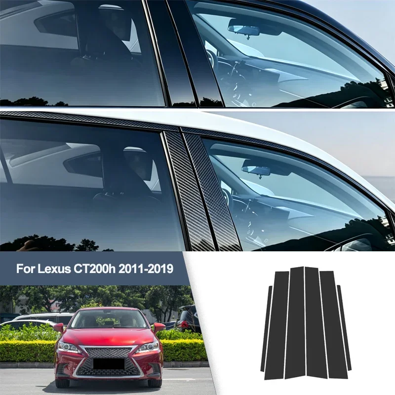 For Lexus CT200h 2011-2019 B/C Pillar Post Stickers PC Window Middle Pillar Trim Decorative Car Exterior Parts