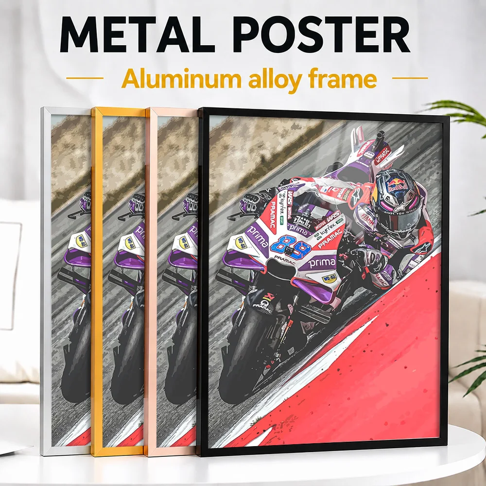 Jorge Martin MotoGP Racer Metal Poster With Aluminum Alloy Frame Personalized Photo High Speed Track Style Wall Art For Garage