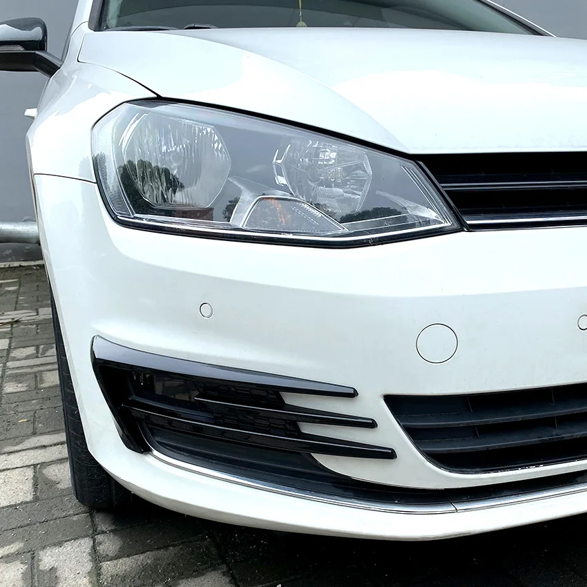 

For VW Golf 7 7.5 MK7 MK7.5 2012-2020 Front Bumper Lip Spoiler Car Bumper Fog Lamp Grille Cover Trim ABS Bodykits Tuning