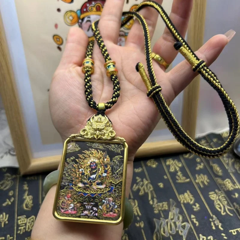 

Fortune-Attracting Premium Hot-Gong Bestseller Recommended Northeastern Thangka Pendant Hand-Painted God of Wealth Customized Dh