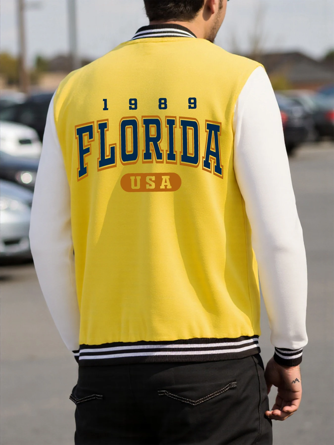 

1988 Florida Usa Pattern Men Clothing Personality New Streetwear Pocket Fleece Clothes Colour Pullover Unisex Baseball Jersey