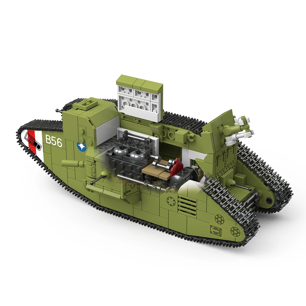 

Набор строительных блоков «Тяжелый армейский танк Mk.V» (900 деталей), уникальный декор для стола, идеальный подарок для любителей военной тематики