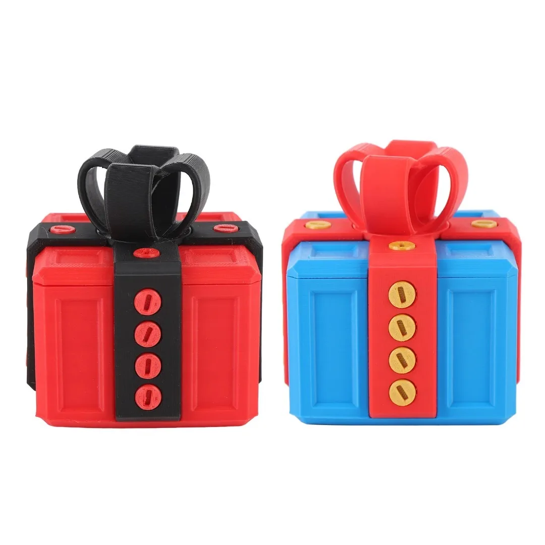 2025 صندوق هدايا مزعج جديد مع مسامير صندوق مزحة كبير ثلاثية الأبعاد تماثيل مطبوعة المنمنمات بطاقة الحاويات هدية للمتعة