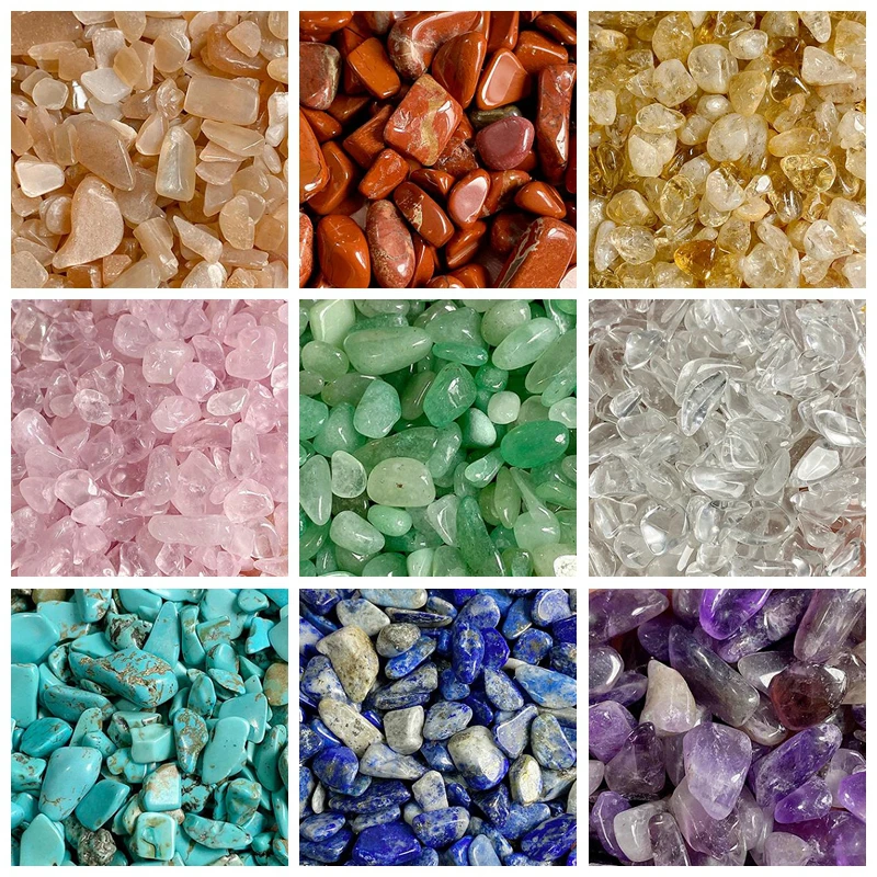 

5-8mm Natural Stone Gravel Crystal Chips Quartz Minerals Reiki Healing Tumbled Agates Tiger Eye Gems for Home Aquarium Decor