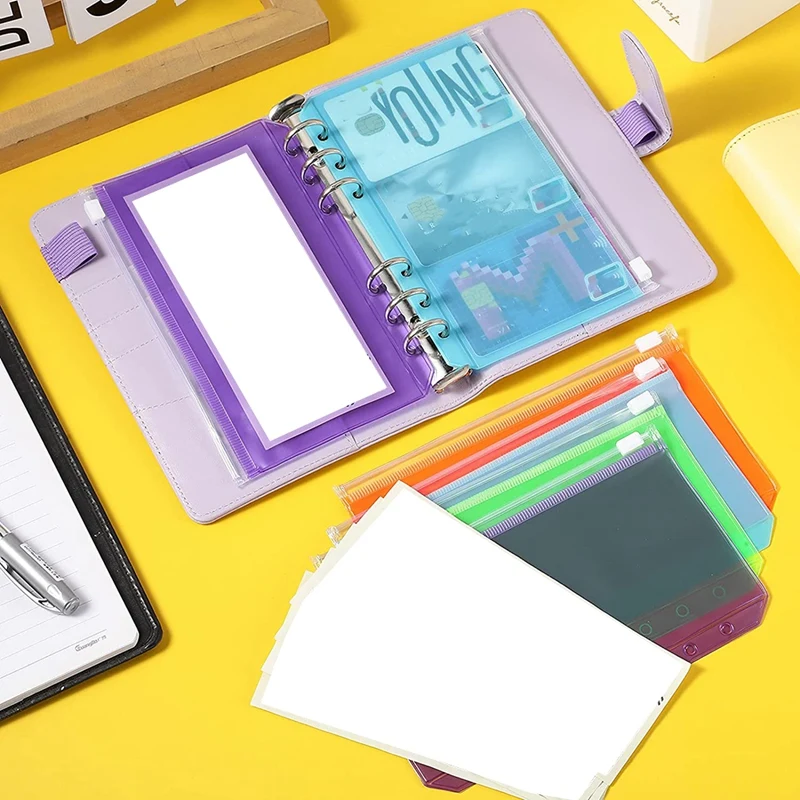 Папки для бумаг формата A6, 14 шт., на молнии, водонепроницаемые, с 6 отверстиями