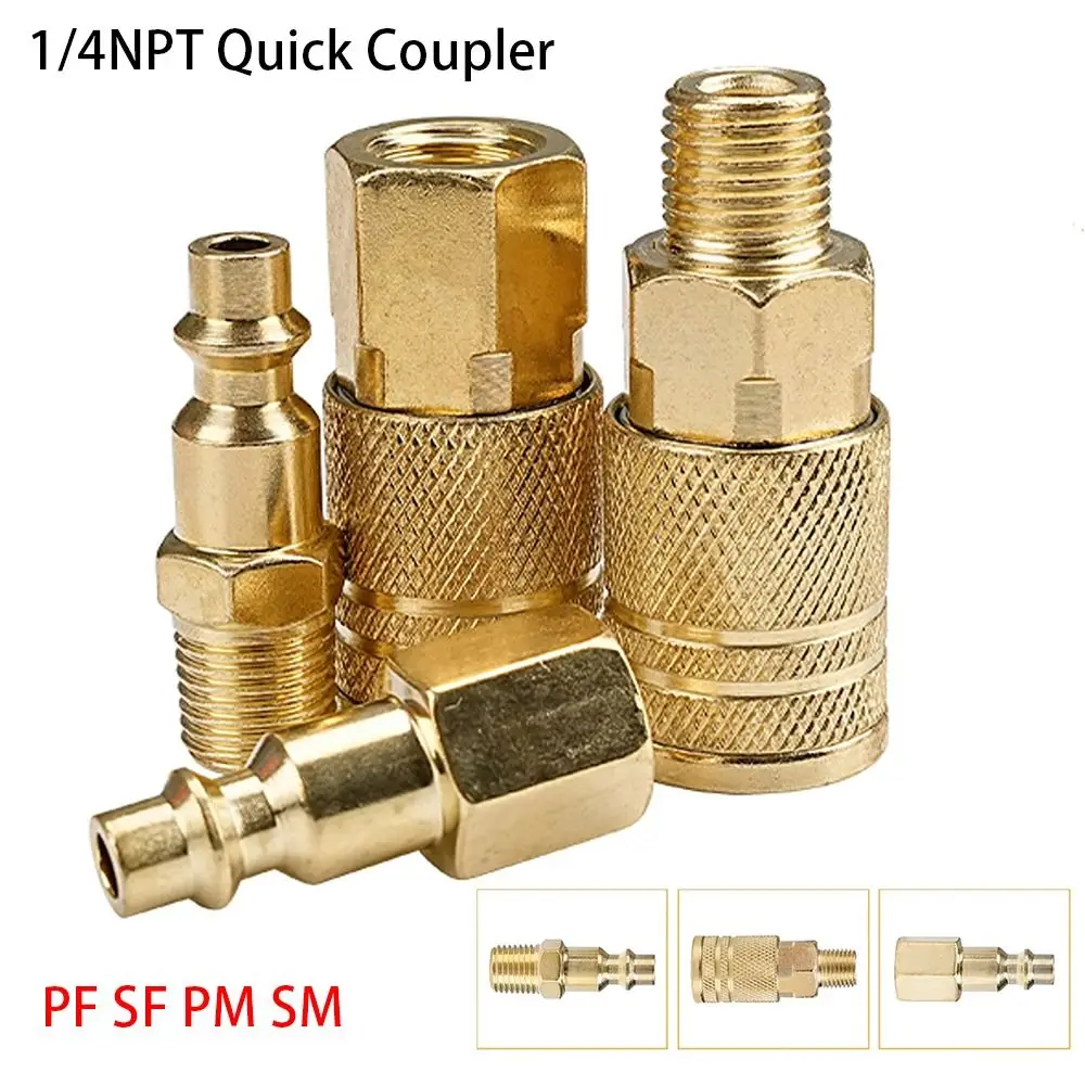 

1Pcs Compressor Connector Tool Quick Coupler Tool Coupling Adapter Quick Release 1/4" NPT Hardening Steel Air Line Hose Fitting