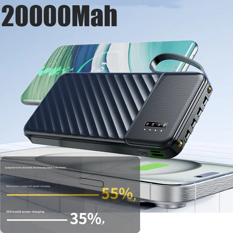 

Мобильная мощность 20000 мАч, 10 Вт, аккумулятор для быстрой зарядки, модель кронштейна «три в одном», внешний источник питания Powerbank