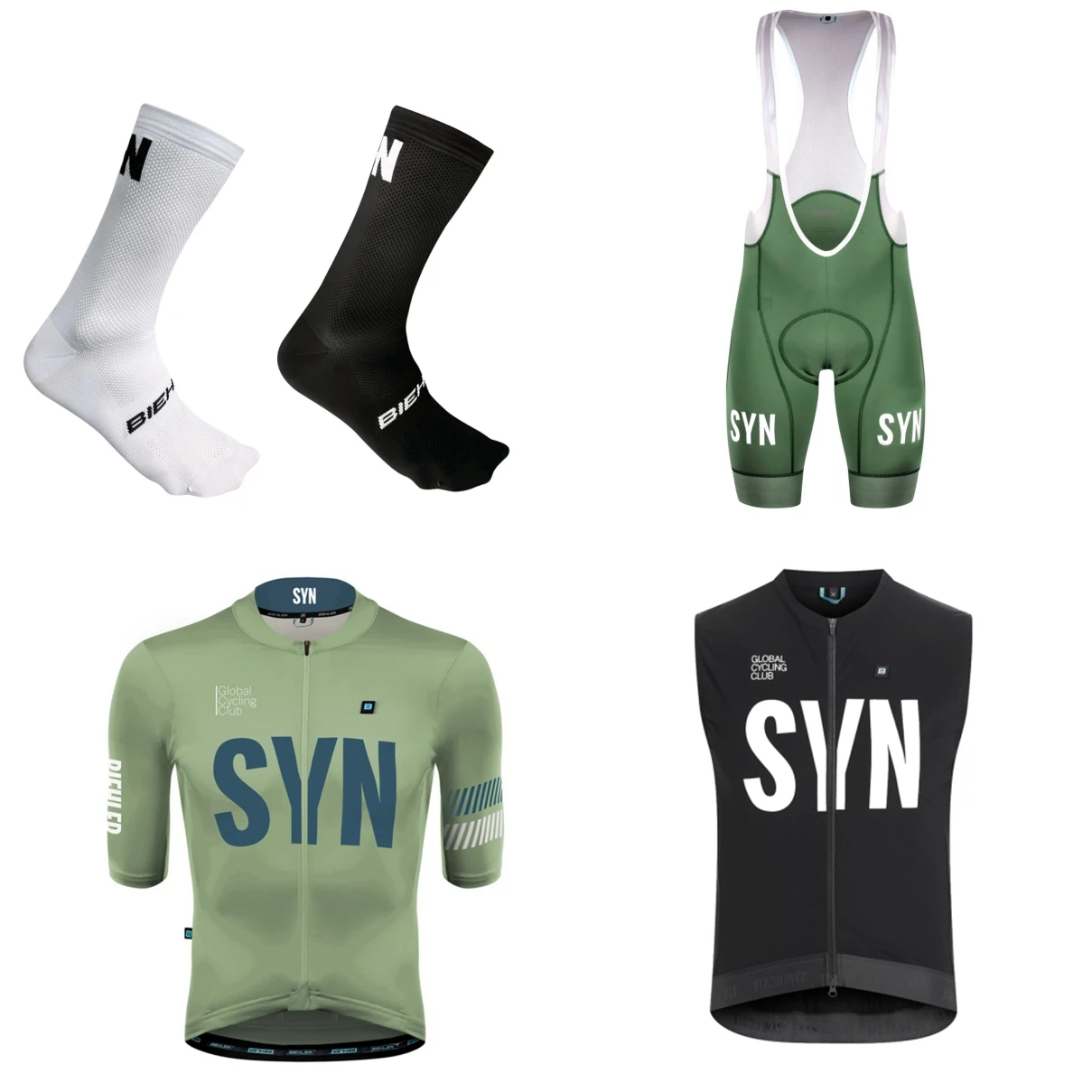 Summer short sleeve Bicycle suit 2026 Black Blue SYN convenient cycling Jersey and bib shorts 4-piece set image 3