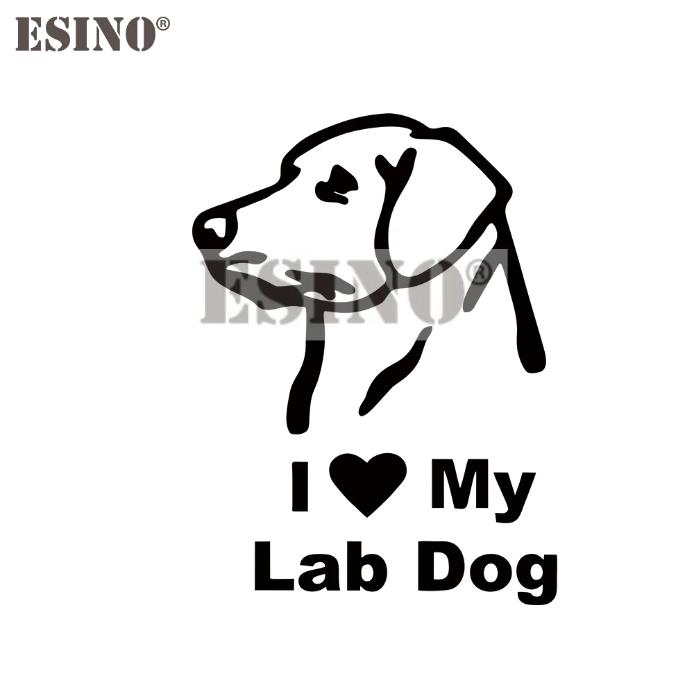 Car Styling Funny I Love My lab Dog PVC 3D Carving Creative Decorative Auto Decal Cartoon Car Body Decal Pattern Vinyl