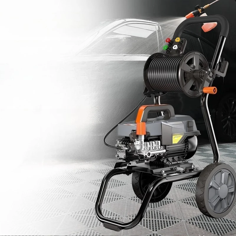 Commercial car washers, high pressure washers, reel storage