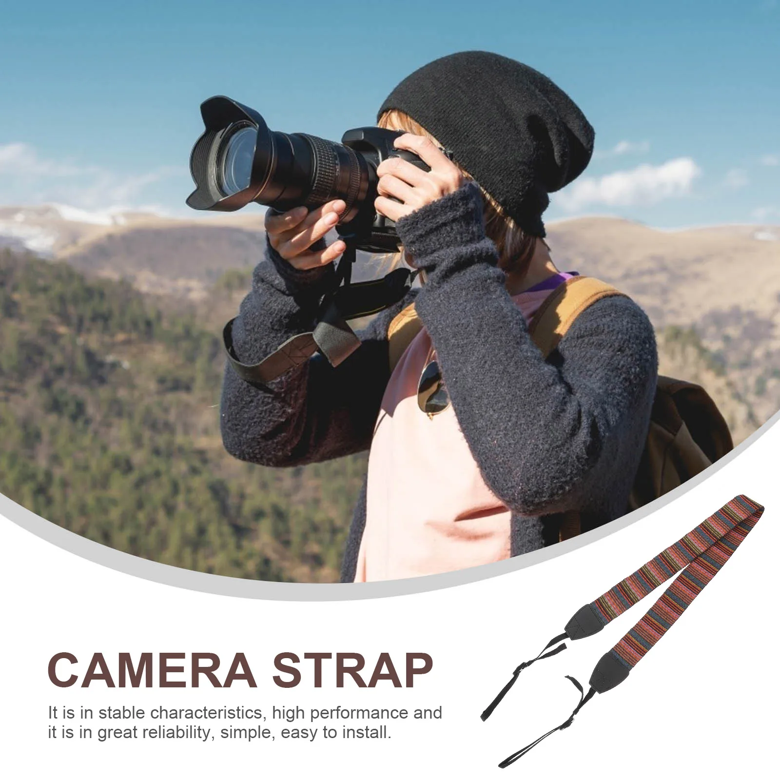

Anti-slip Adjustable Camera Strap for Mirrorless Replacement Neck Shoulder Belt Comfortable Soft Cotton Easy Install Fasten