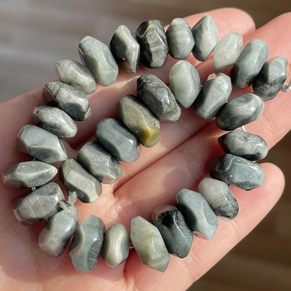 Natürliche, unregelmäßig geschnittene Tigerauge-Amethyst-Rhodonit-Steinperlen für die Schmuckherstellung, DIY-Armband-Zubehör – Detail 8