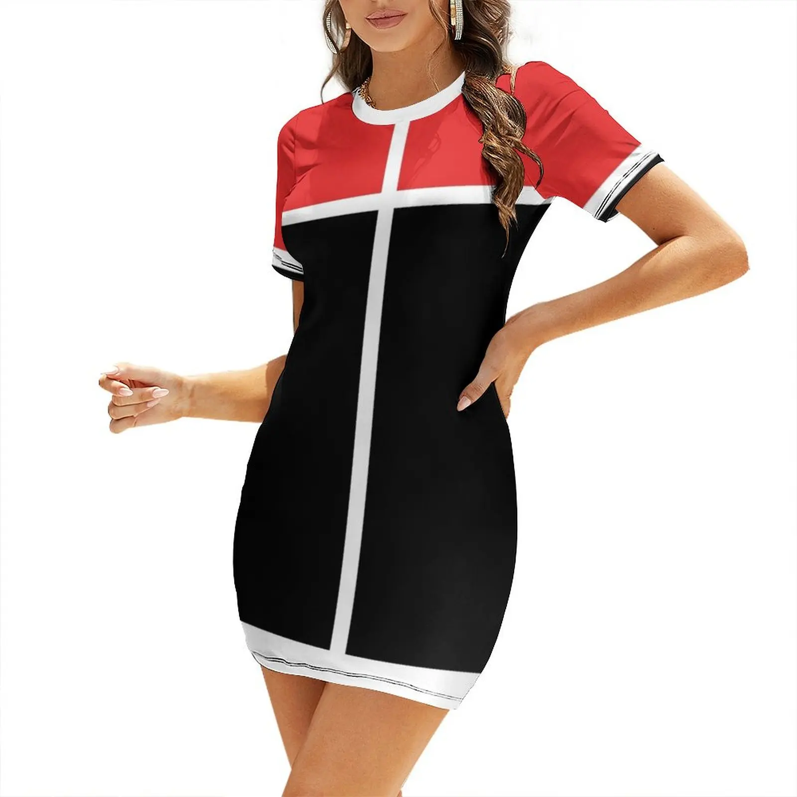 

Vintage 60s Red Modette Short Sleeved Dress summer woman dress 2025 Summer dresses for women Dress