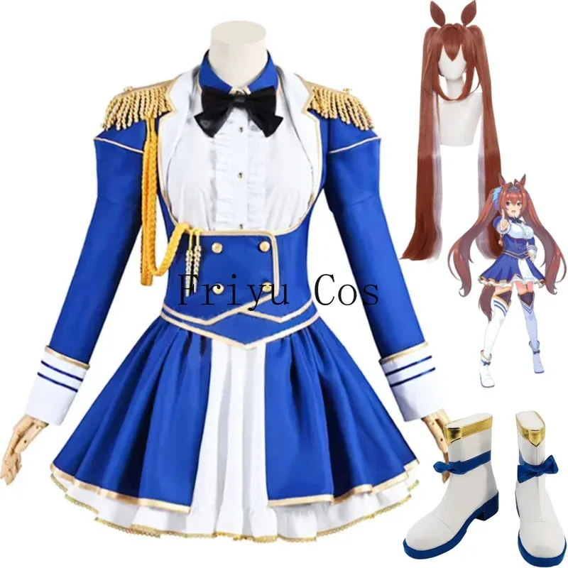 

Umamumume Anime Game: Pretty Derby Daiwa Scarlet Cosplay Costume Wig Combat Uniform Skirt Women Sexy Halloween Party Outfit