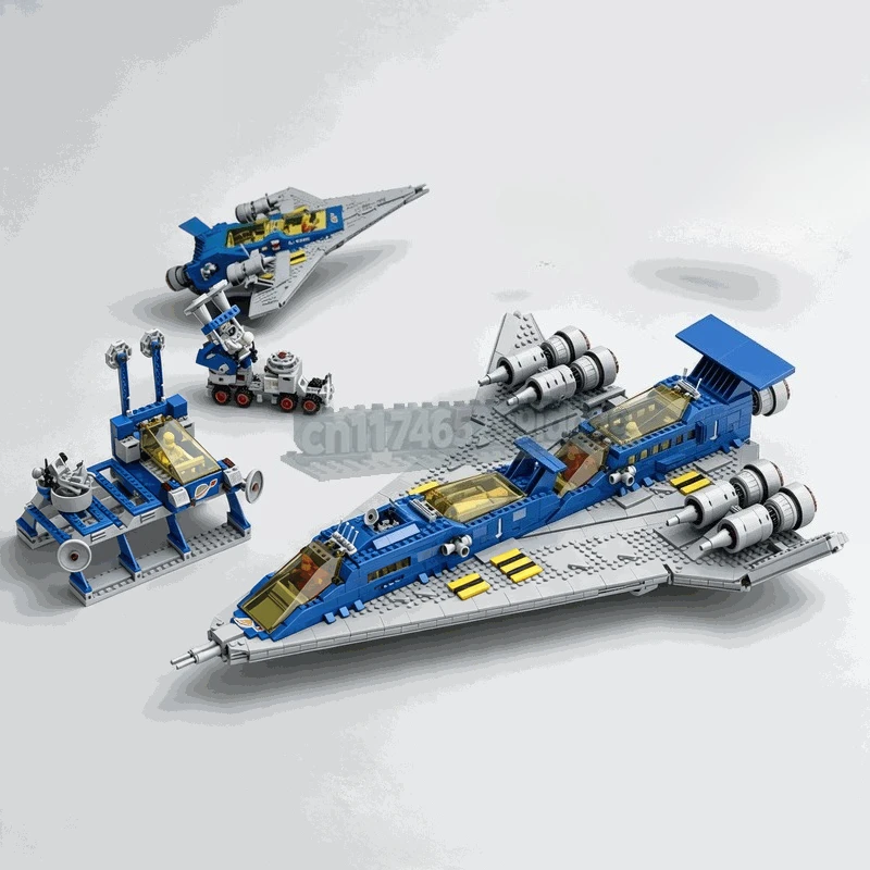 2741PCS Retro Space Shuttle Building Blocks Model Futuristic Explorer Aircraft DIY Assembly Interstellar Display Collection Gift