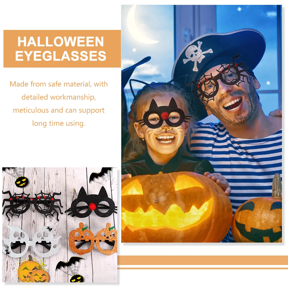 

4 Pcs Decorative Glasses Halloween Cosplay Props Eyeglasses Party Novelty Plastic