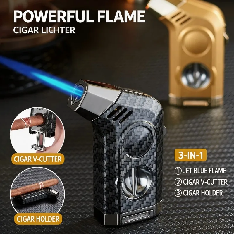 Cigar Lighter Windproof Direct Charge Single Flame Multifunctional 3-in-1 Cigar Holder Cigar Diamond Portable Travel CB-25AT1