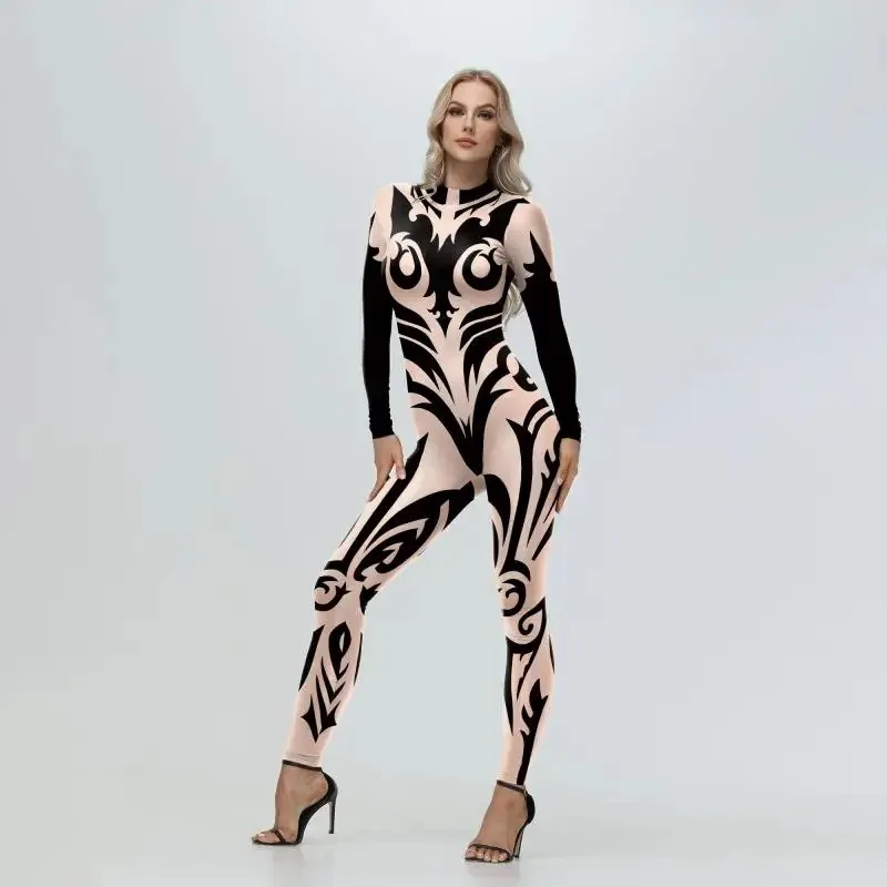 Queen Jumpsuit Tv Show Cosplay Costume Owl Pattern Halloween Costume For Women Festival Catsuit Adult Bodysuit Party Zentai Suit