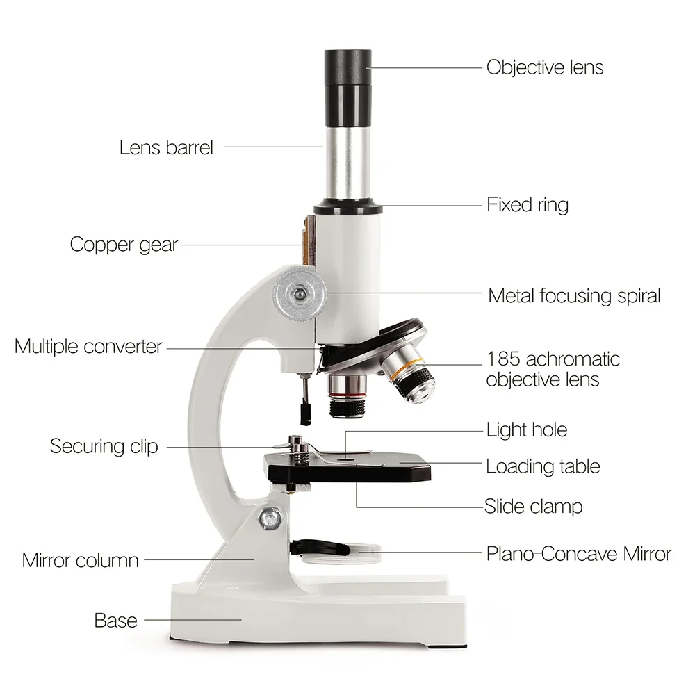 40x-1600x composite student microscope mobile phone adapter and microscope kit suitable for home school laboratory students