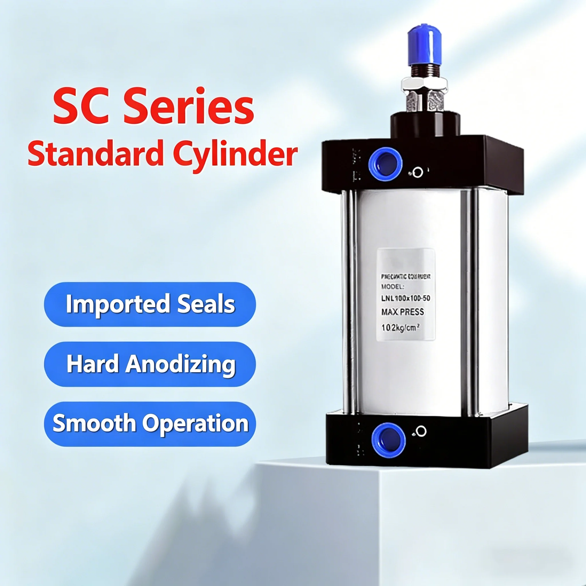 Standard Small Cylinder with High Thrust SC160X100X200X300X400X500X600 Customizable Pneumatic X20