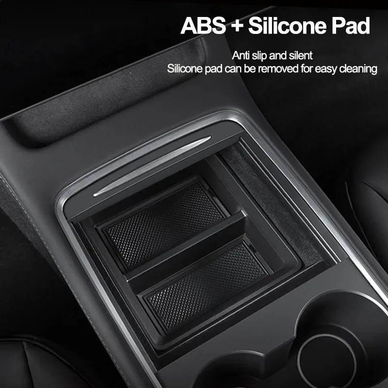 Zentrale Aufbewahrungsbox für Tesla Model 3/Y/3+ Modely Juniper Mittelkonsole Organizer Ablage Armlehnenfach Zubehör – Detail 2