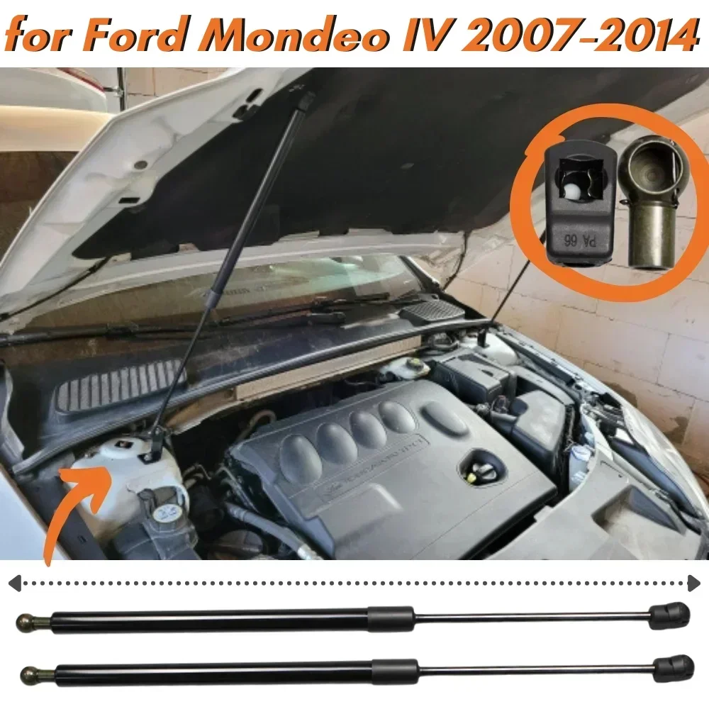 Qty(2) Carbon Fiber Hood Struts for Ford Mondeo IV 2007-2014 Front Bonnet Gas Springs Shock Absorber Lift Supports Strut Bars