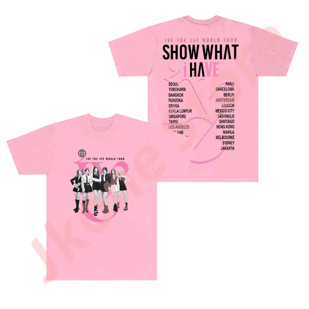 KPOP IVE Show What I Have World Tour Merch Tee New Logo T-shirts Women Men Fashion Casual Short Sleeve Crewneck