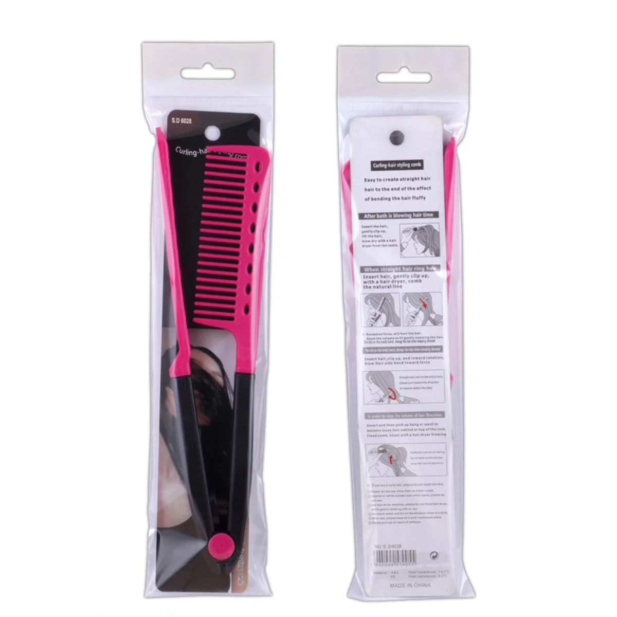 

V Shape Folding Hair Straightener Comb Red Portable Salon Hairdresser Styling Tool Detangles Minimizes Breakage Split Ends